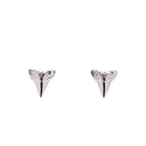Silver Shark Tooth Stud Earrings